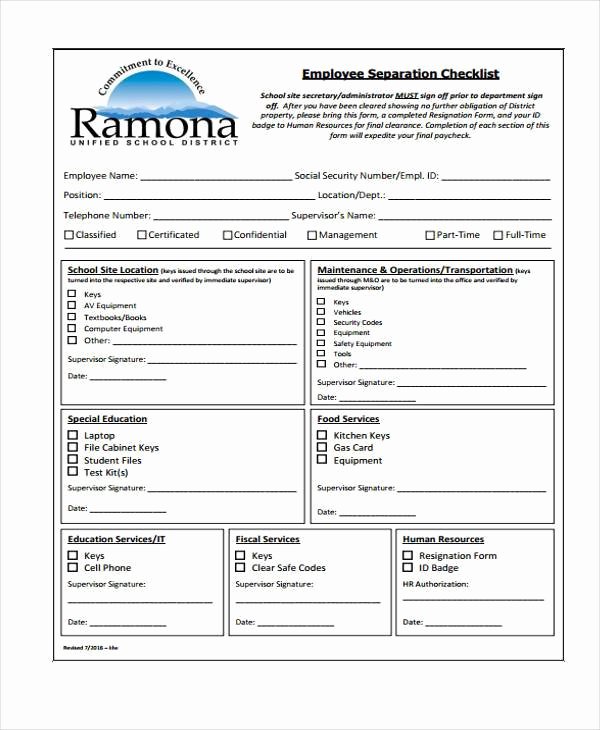 Employee Separation form Template Awesome Employment form Templates