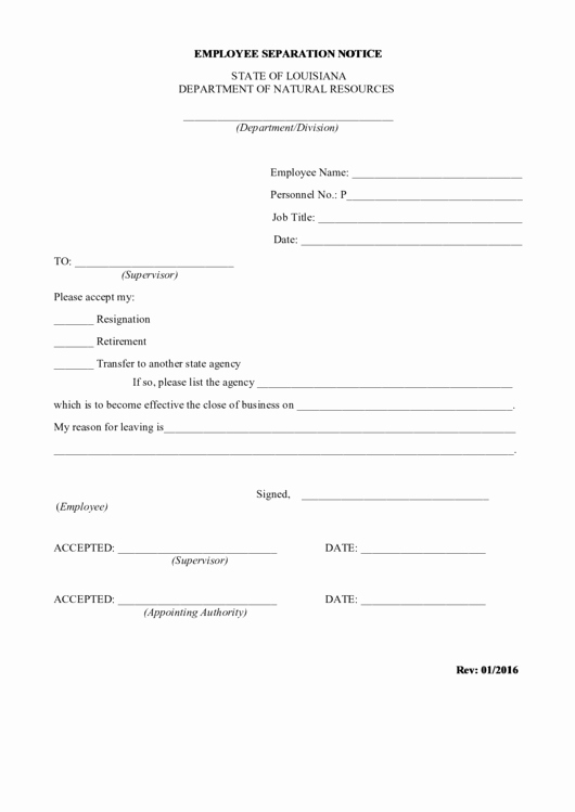 Employee Separation form Template New top 27 Employee Separation form Templates Free to