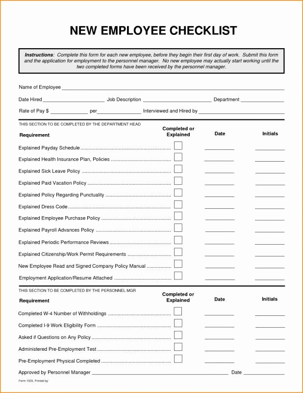 Employee Training Checklist Template Awesome New Employee orientation Checklist Template