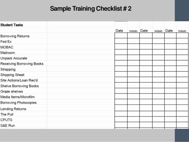 Employee Training Checklist Template Unique Training Checklist Templates Find Word Templates
