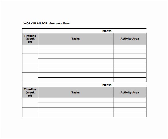 Employee Work Plan Template Best Of Work Plan Template 17 Download Free Documents for Word