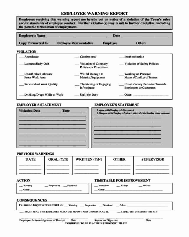 Employee Write Up form Template Beautiful 40 Employee Write Up form Templates [word Excel Pdf]