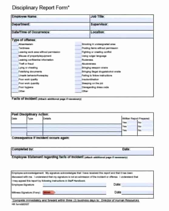 Employee Write Up form Template Best Of Employee Write Up form Templates Word Excel Samples