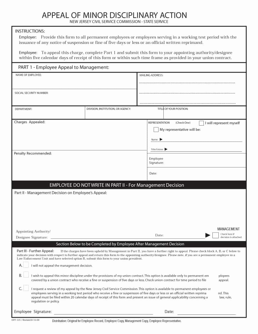 Employee Write Up form Template Fresh 46 Effective Employee Write Up forms [ Disciplinary