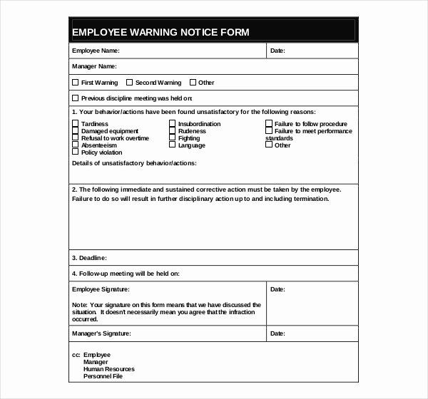 Employee Write Up form Template New 40 Employee Write Up form Templates [word Excel Pdf]