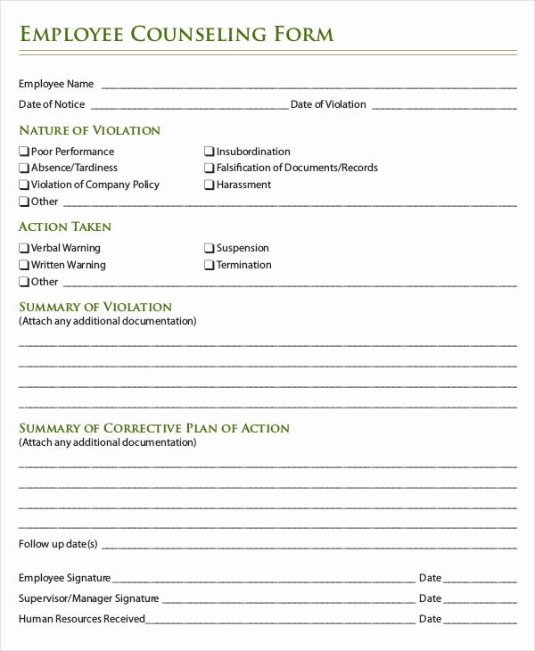 Employee Write Up Templates Awesome Employee Write Up form 6 Free Word Pdf Documents