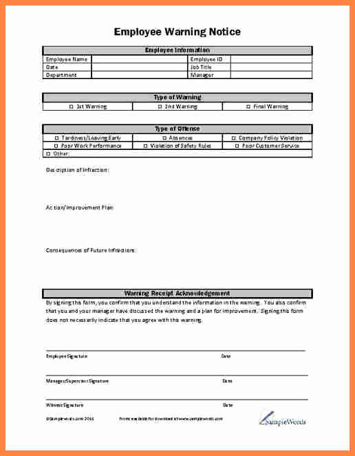 Employee Write Ups Templates Awesome 5 Improvement Notice Template