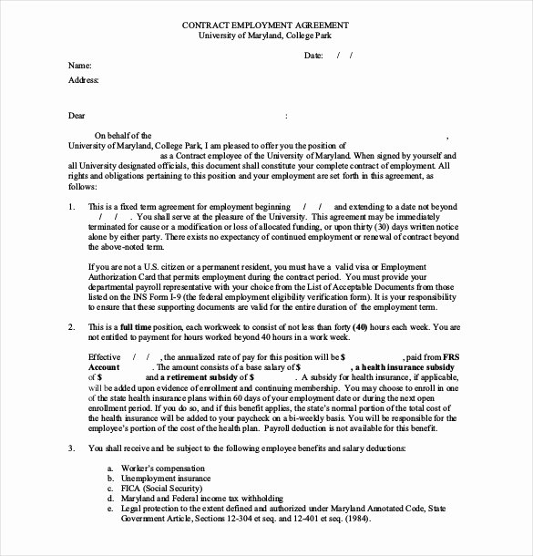 Employment Agreement Template Word Best Of 24 Employee Agreement Templates – Word Pdf Apple Pages