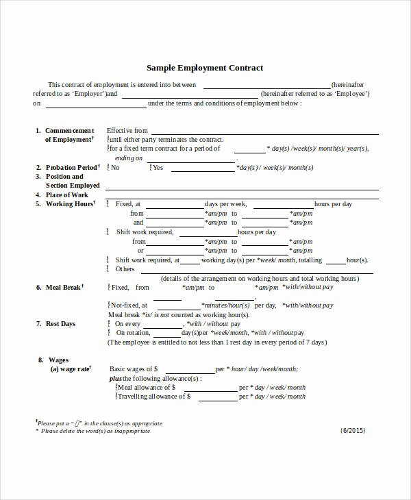 Employment Contract Template Word Beautiful Agreement format Sample 32 Examples In Word Pdf