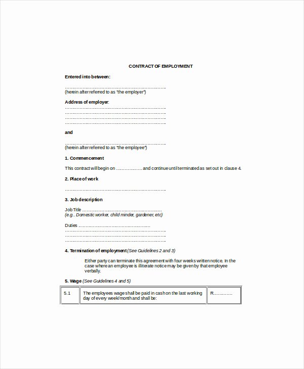 Employment Contract Template Word New Contract Template 10 Free Word Pdf Documents Download