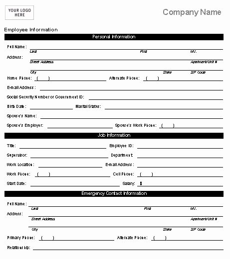 Employment Information form Template New 19 Best Images About Employee forms On Pinterest