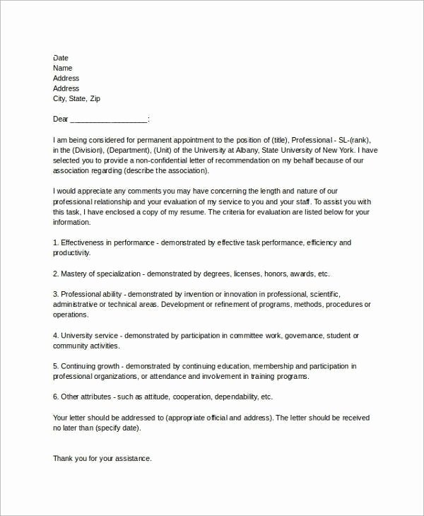 Employment Letter Of Recommendation Template Beautiful Sample Re Mendation Letters Employee