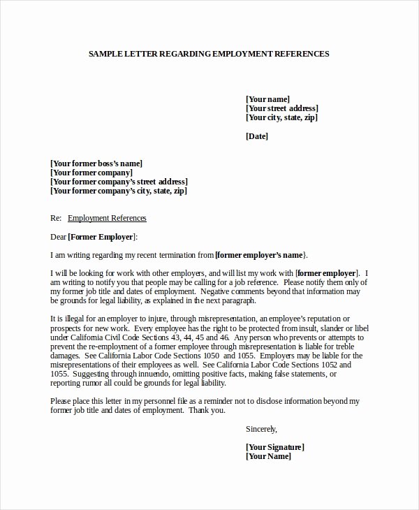 Employment Letter Of Recommendation Template Luxury 7 Job Reference Letter Templates Free Sample Example