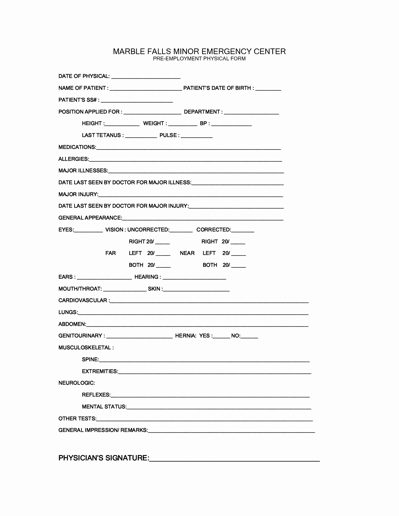 Employment Physical form Template Beautiful 9 Best Of Printable Physical form Printable