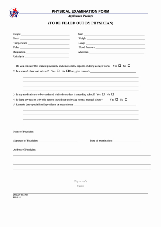 Employment Physical form Template Best Of top 9 Employment Physical Exam form Templates Free to