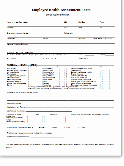 Employment Physical form Template Fresh Employee Medical form