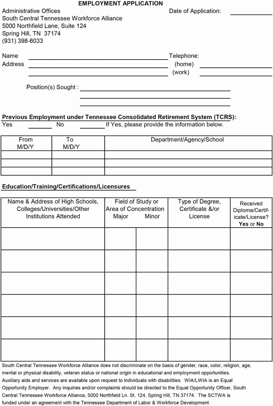 Employment Physical form Template Unique 50 Free Employment Job Application form Templates
