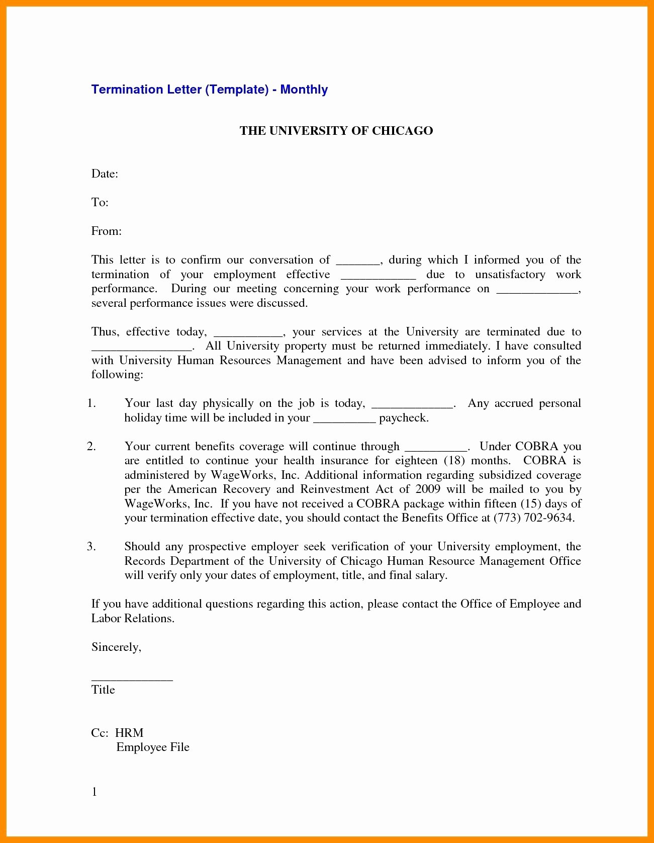 Employment Separation Notice Template Awesome Letter Separation From Employer Template Samples
