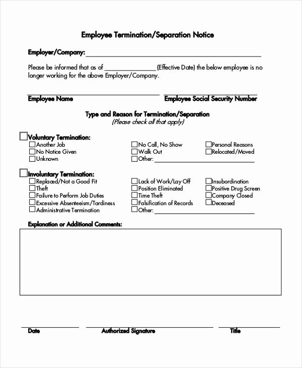 Employment Separation Notice Template Awesome Separation Notice Template Free Word Pdf Document