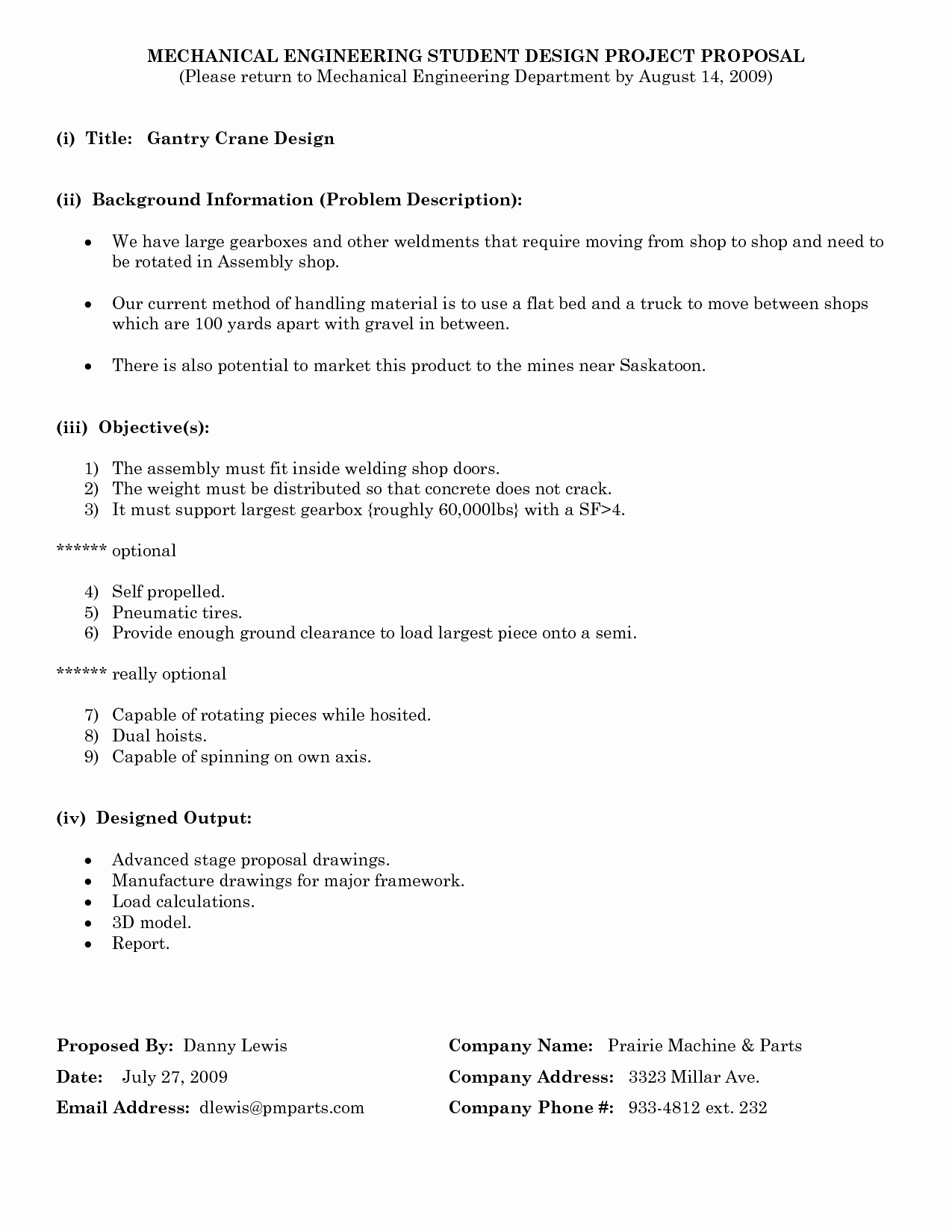 Engineering Project Proposal Template Awesome Engineering Project Proposal Template
