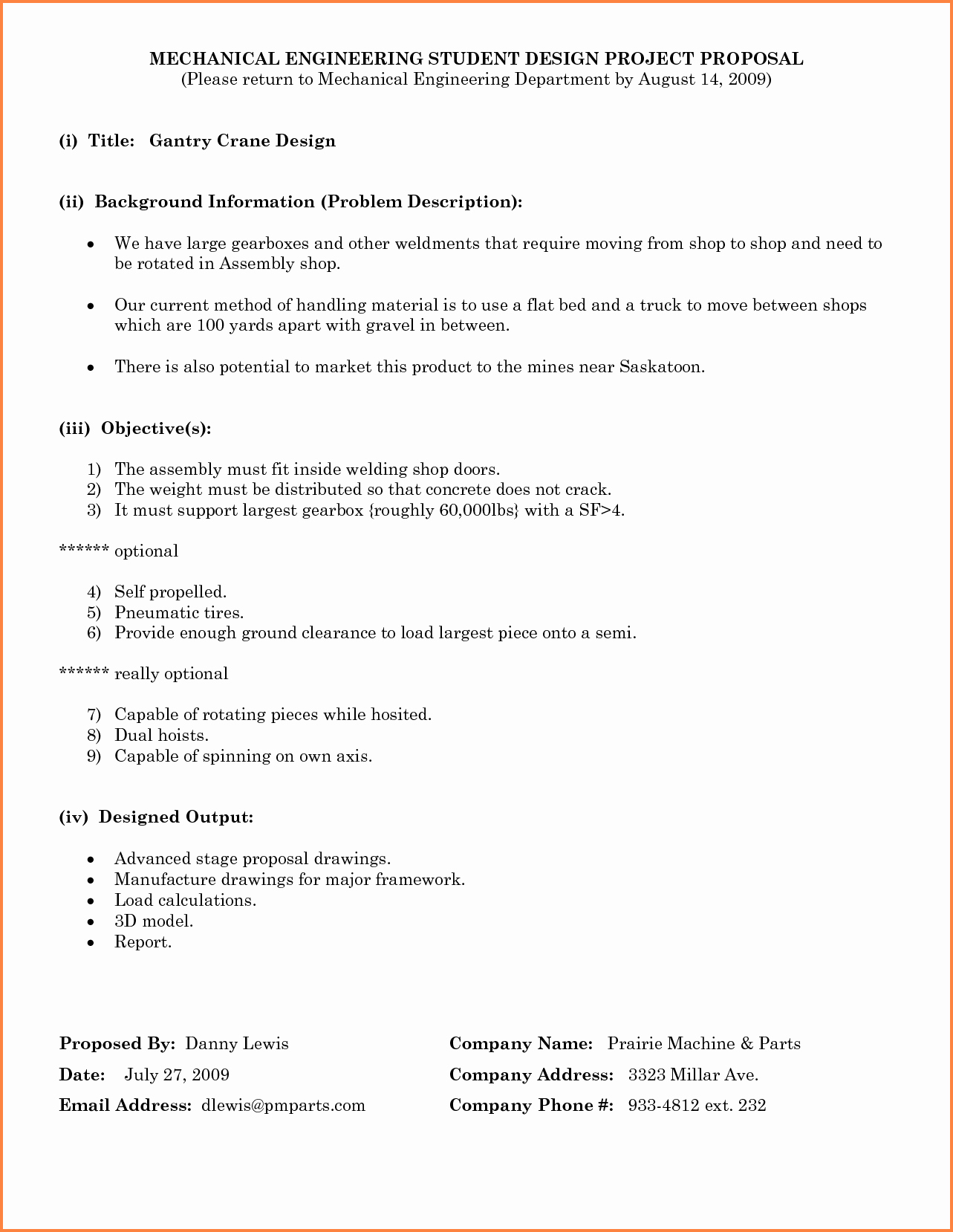 Engineering Project Proposal Template Beautiful 9 Student Project Proposal Example