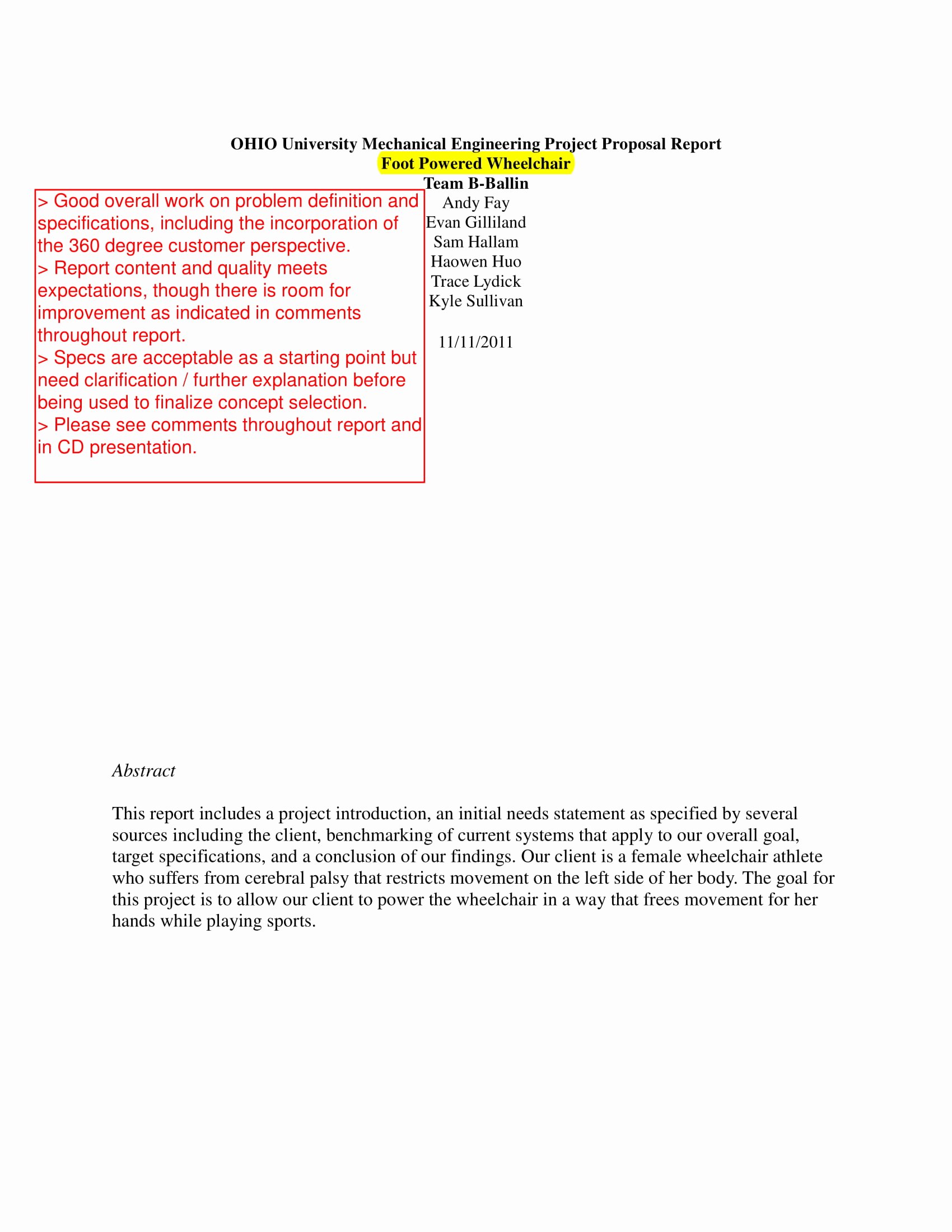 Engineering Project Proposal Template Beautiful Engineering Project Abstract Example