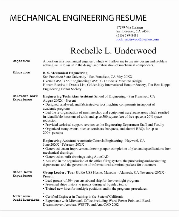 Engineering Resume Templates Word Awesome 54 Engineering Resume Templates