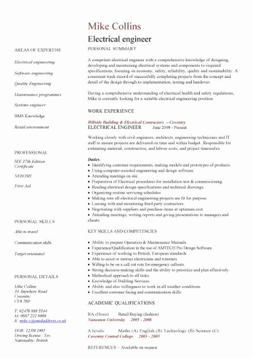 Engineering Resume Templates Word Awesome Electrical Engineer Cv Sample Circuit Boards Processors