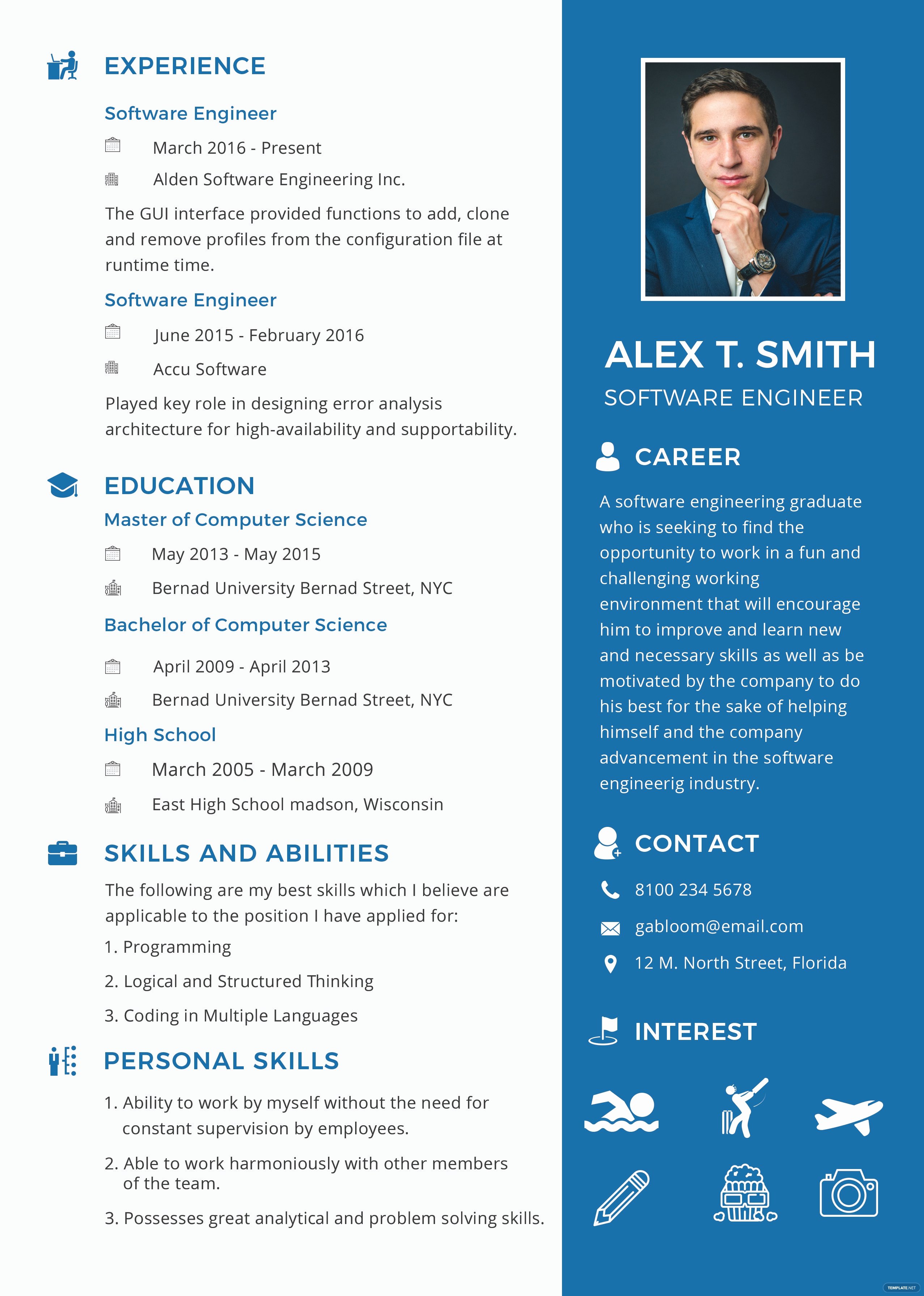 Engineering Resume Templates Word Inspirational Free Resume and Cv for software Engineer Fresher Template