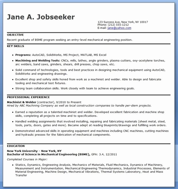 Engineering Resume Templates Word Lovely Mechanical Engineering Resume Template Entry Level
