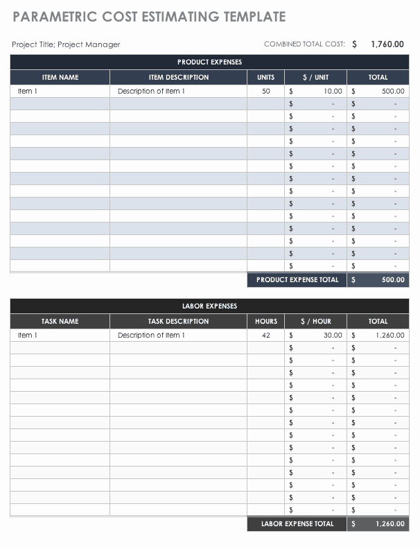 Estimating Template for Construction Awesome Free Estimate Templates