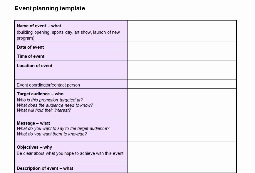 Event Planning Template Word Fresh event Planning Checklist Template now Featured On Website