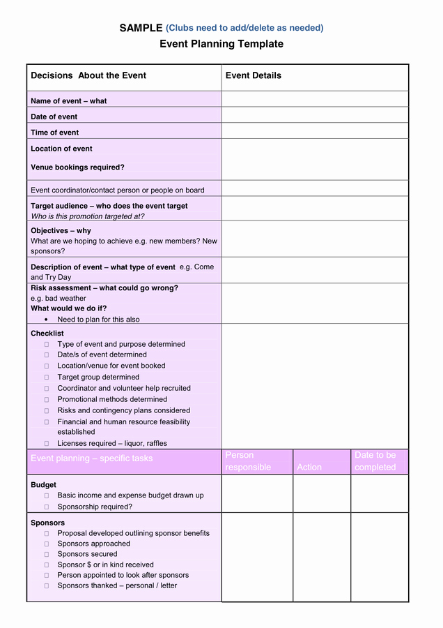 Event Planning Template Word Fresh event Planning Template In Word and Pdf formats