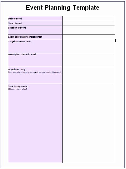 Event Planning Template Word New event Planning Template