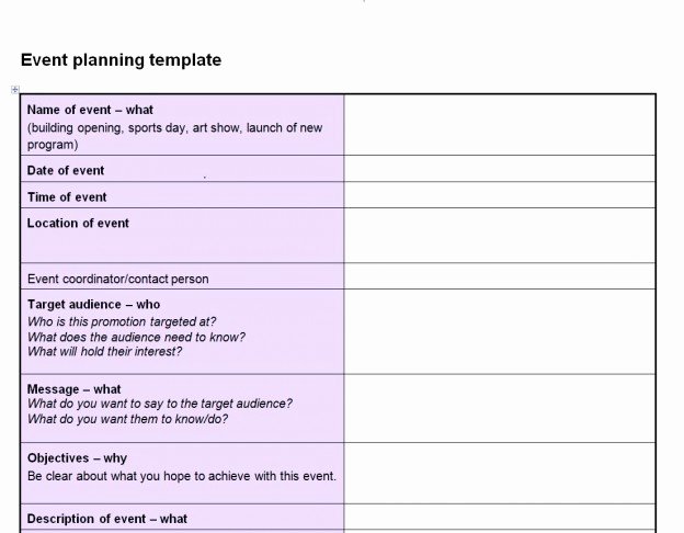 Event Planning Template Word Unique event Planning Checklist Template
