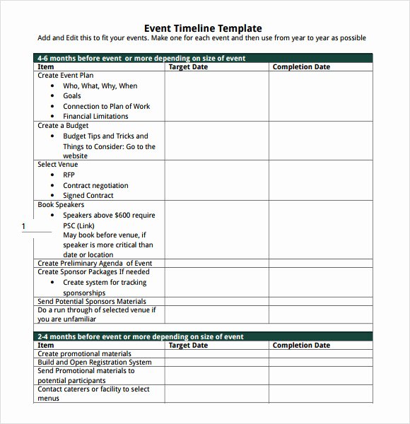 Event Planning Template Word Unique Sample event Timeline 8 Documents In Pdf Word