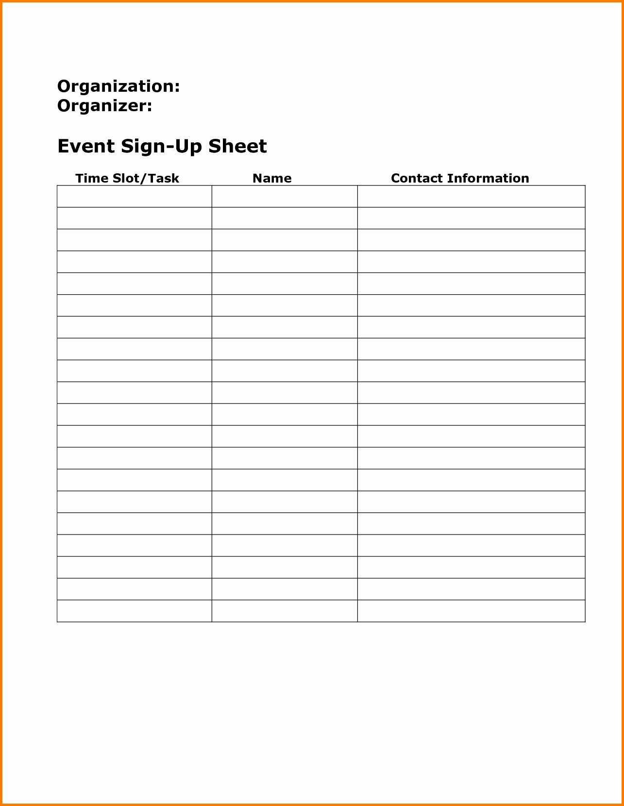 Event Sign Up Sheet Template Lovely Sign Up Sheet Template