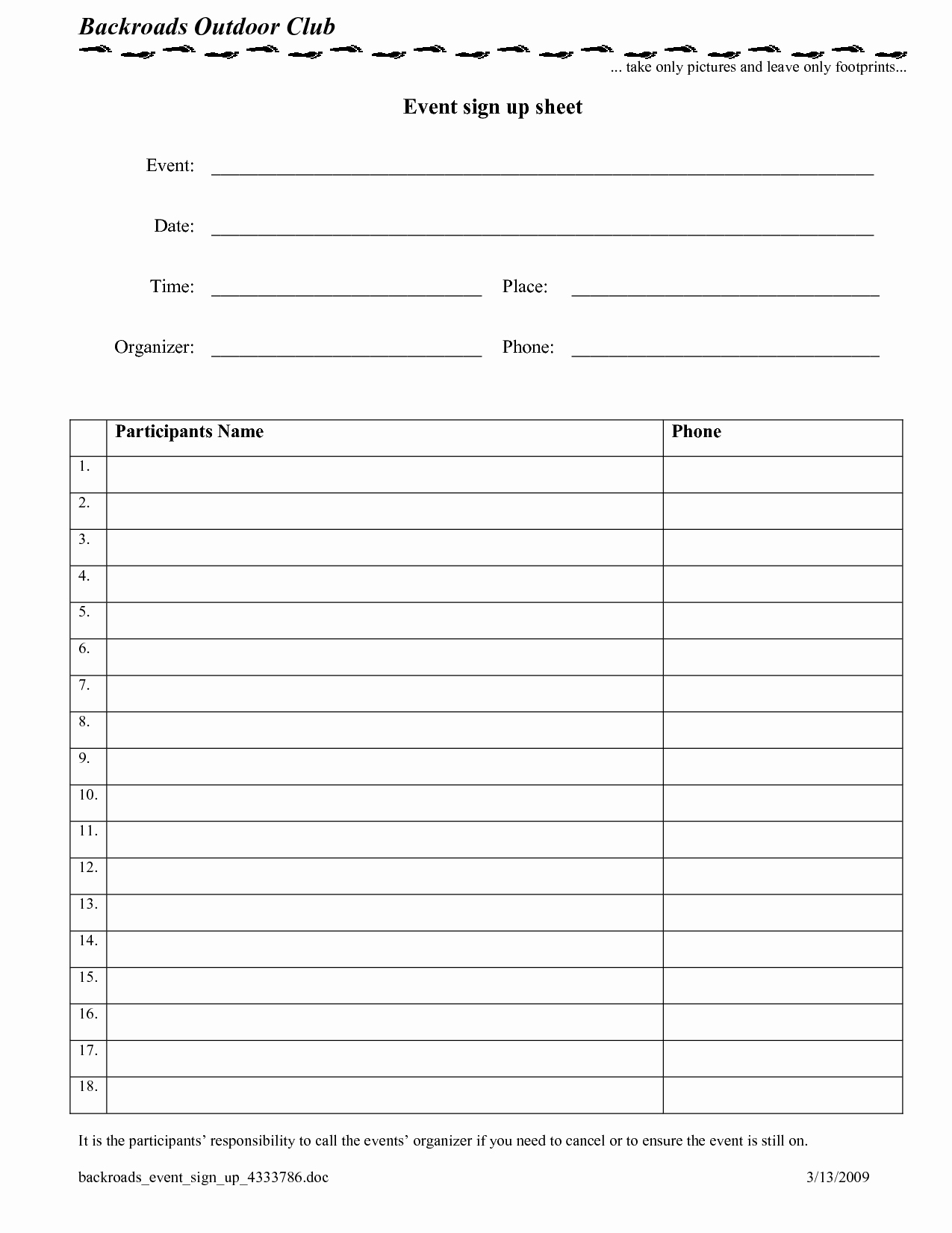 Event Sign Up Sheet Template Unique Best S Of event Sign Up Sheet Printable Blank Sign