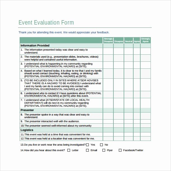 Event Survey Template Word Beautiful Free 9 event Evaluation Samples In Pdf Word