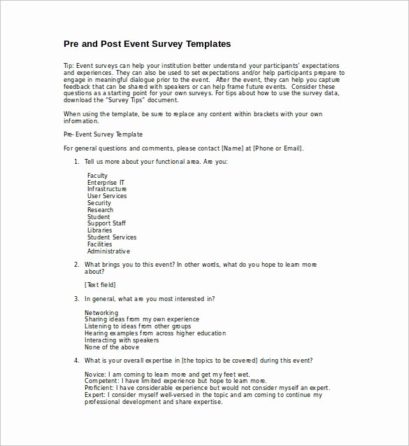 Event Survey Template Word Inspirational Free Survey Template 9 Download Free Documents In Word Pdf