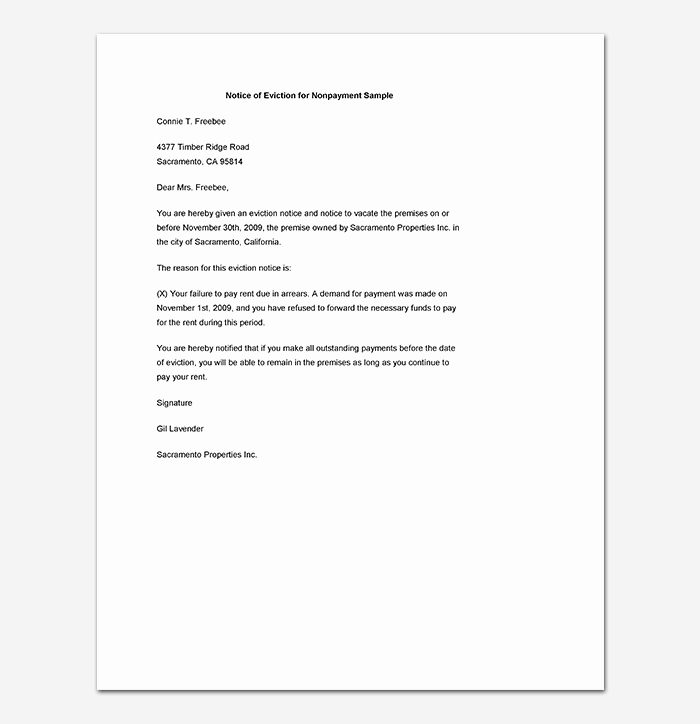Eviction Letter Template Free New Eviction Notice 24 Sample Letters &amp; Templates