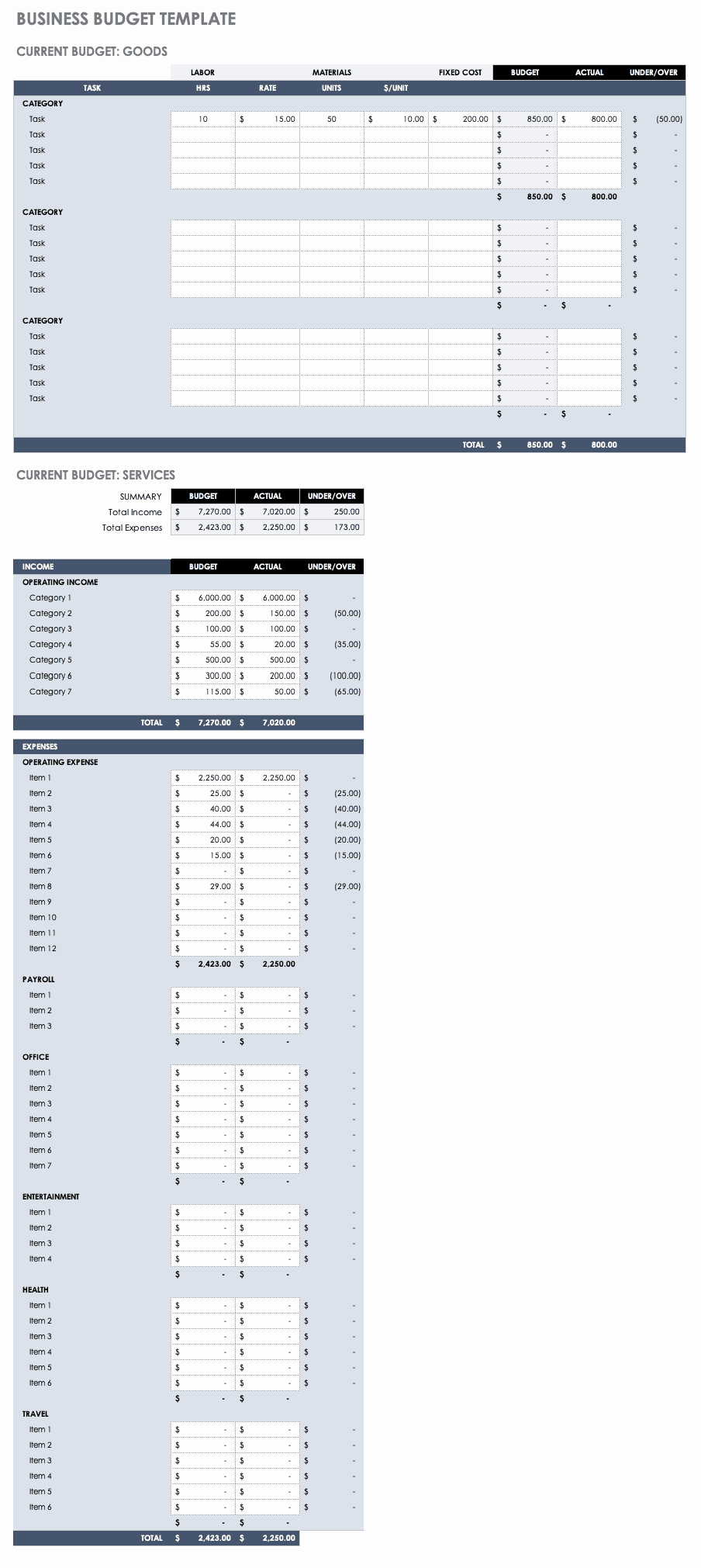 Excel Business Budget Template Inspirational Free Bud Templates In Excel