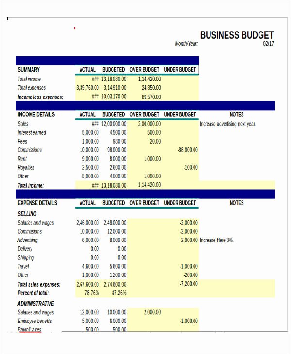 Excel Business Budget Template Luxury 12 Business Bud Templates In Excel Word Pdf