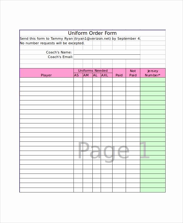 Excel order form Template Inspirational Excel order form Template 19 Free Excel Documents