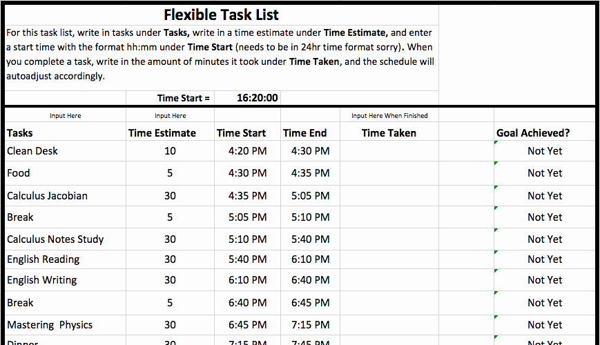 Excel Task Tracker Template Elegant Flexible Task List is the Simplest Excel Template for Time