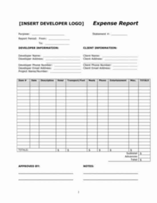 Expense Report Template Word Fresh 10 Expense Report Templates Word Excel Pdf formats