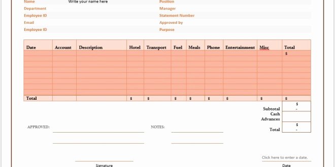 Expense Report Template Word Inspirational Free Expense Report form – Microsoft Word Templates