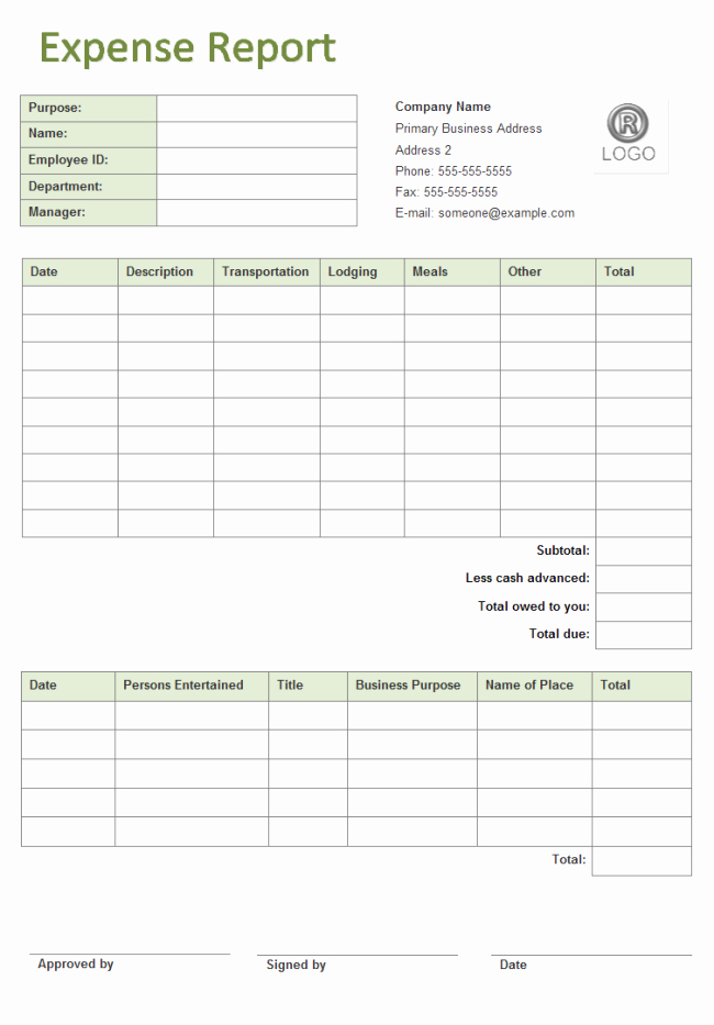 Expense Report Template Word Lovely Business Expense Report