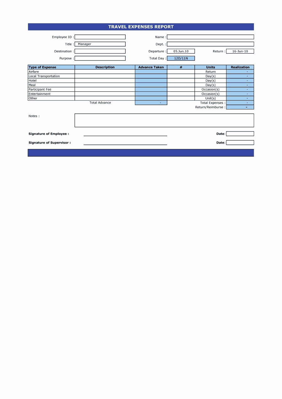 Expense Report Template Word Luxury 28 Expense Report Templates Word Excel formats