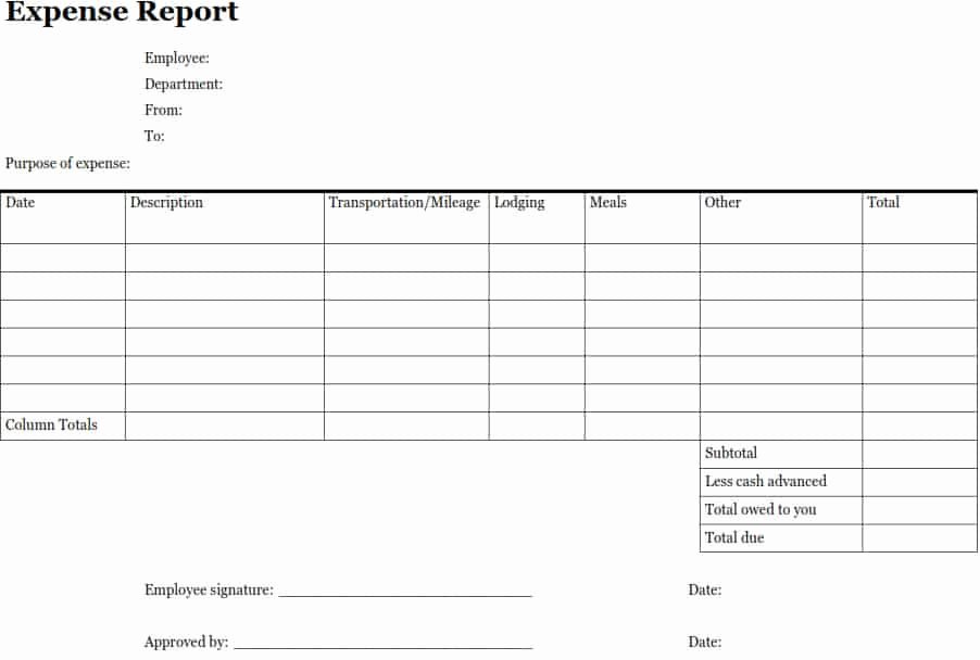 Expense Report Template Word New 4 Expense Report Templates Excel Pdf formats